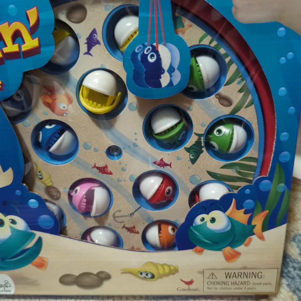 Fishing Fun Motorized Game Catch Fish As Board Rotates 4 Fishing Poles Ages 4+